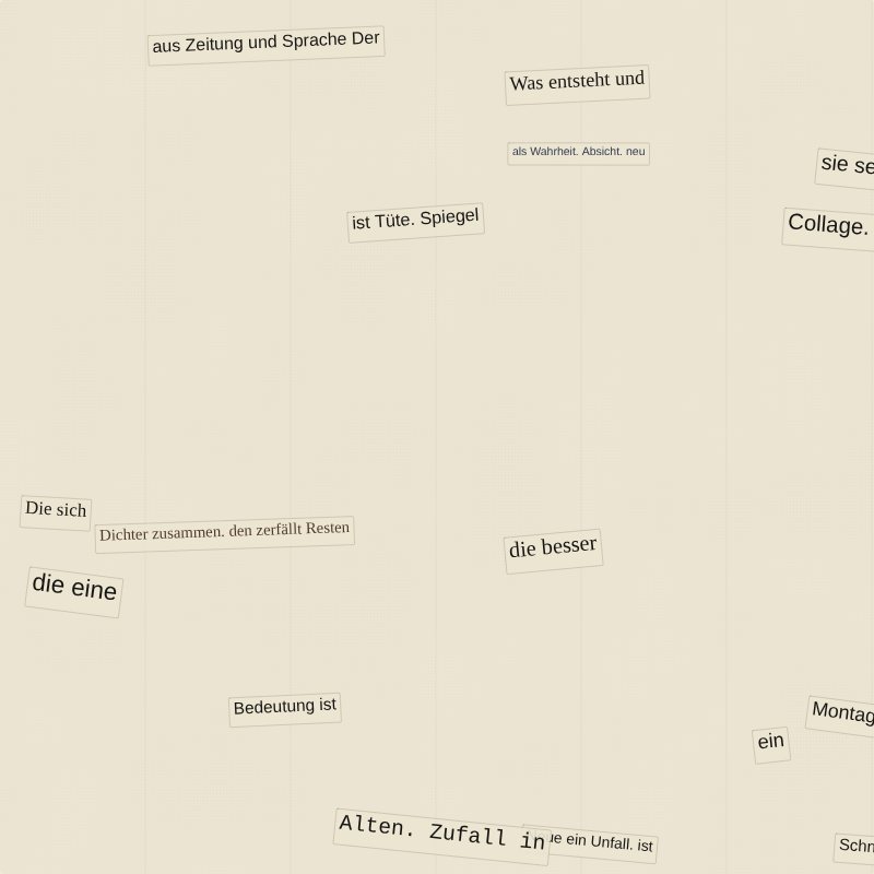 Screenshot des Generators Zeitungsschnitt